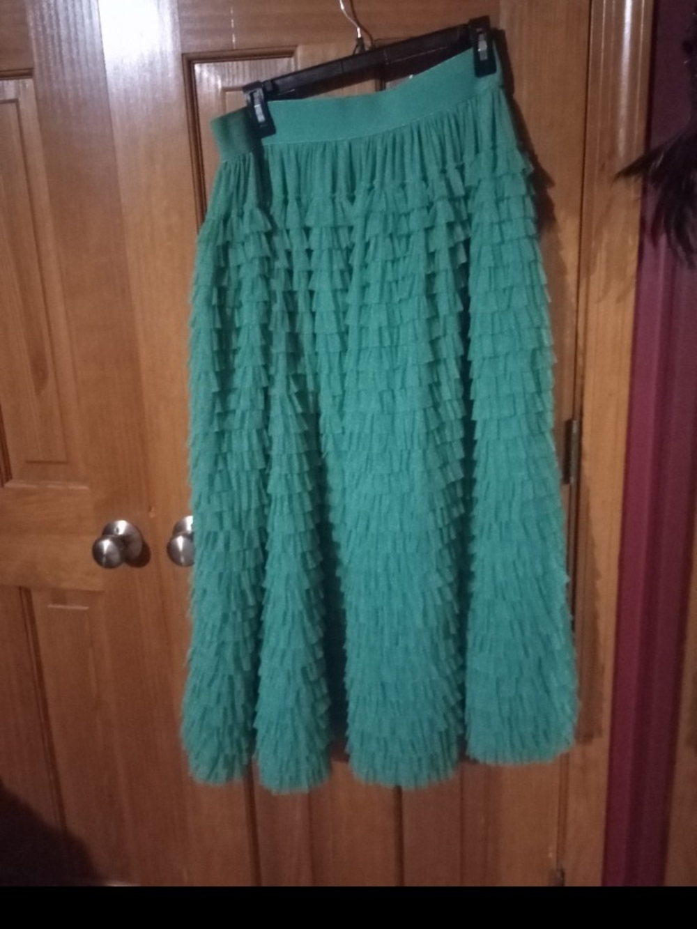 Mint Green Tiered Ruffle Maxi Skirt - Womens